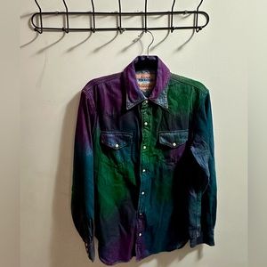 Acne Studios Vintage Denim Shirt Rainbow Spray - EU46 US M - Excellent Condition